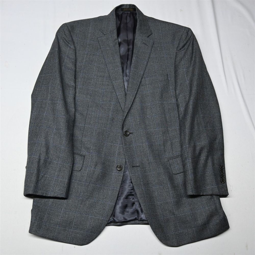 Jos A Bank Reserve 44L Ethomas Wool Cashmere Plaid Blazer Suit Jacket Sport Coat